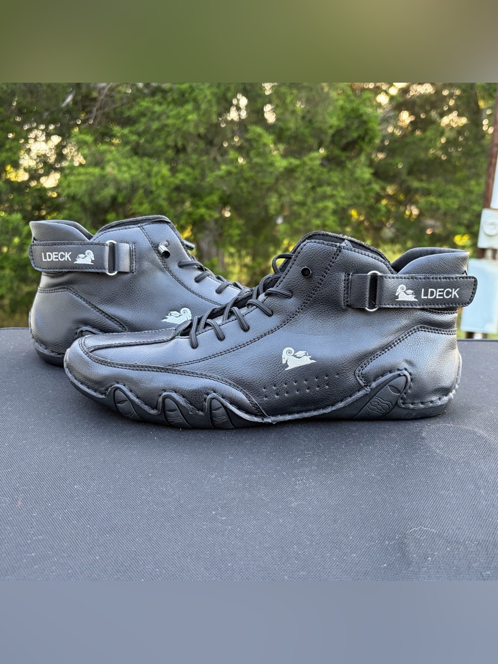 LDECK Men's Black High-Top Athletic Training Shoes Sz 44 US 11